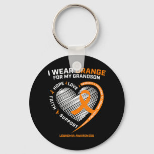Women Men I Wear Orange For My Grandson Leukaemia Key Ring