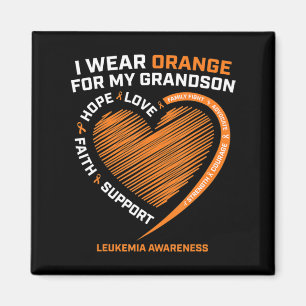 Women Men I Wear Orange For My Grandson Leukaemia  Magnet