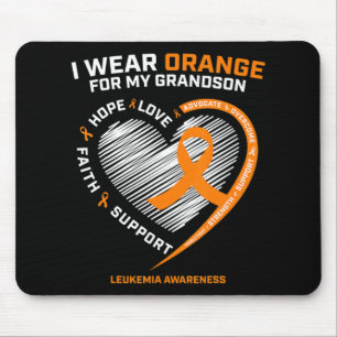 Women Men I Wear Orange For My Grandson Leukaemia Mouse Mat