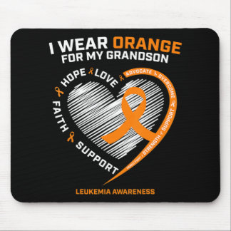 Women Men I Wear Orange For My Grandson Leukaemia Mouse Mat