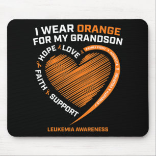 Women Men I Wear Orange For My Grandson Leukaemia  Mouse Mat