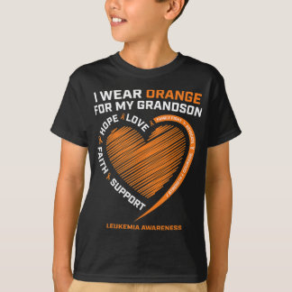 Women Men I Wear Orange For My Grandson Leukaemia T-Shirt