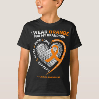 Women Men I Wear Orange For My Grandson Leukaemia  T-Shirt