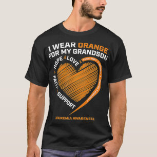 Women Men I Wear Orange For My Grandson Leukaemia T-Shirt
