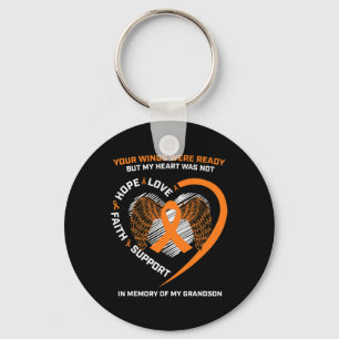 Women Men In Memory Of My Grandson Leukaemia Aware Key Ring