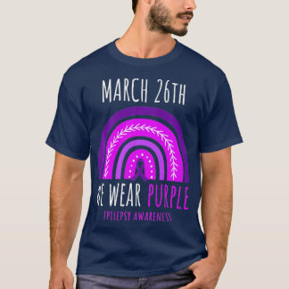 Women Men Kids Rainbow We Wear Purple Day T-Shirt
