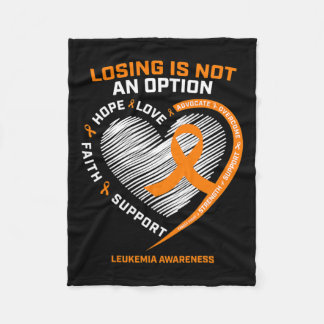 Women Men Leukaemia Awareness Fighter Leukaemia  Fleece Blanket