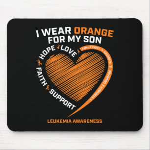 Women Men Mom Dad Wear Orange For My Son Leukemia Mouse Mat