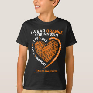 Women Men Mum Dad Wear Orange For My Son Leukaemia T-Shirt