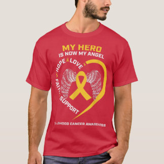 Women Men My Hero Is Now My Angel Childhood Cancer T-Shirt