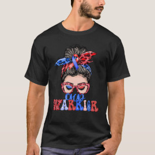 Women Messy Bun CHD Warrior T-Shirt