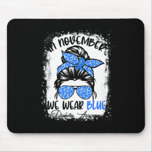 Women Messy Bun Hair Diabetes Awareness Mouse Mat