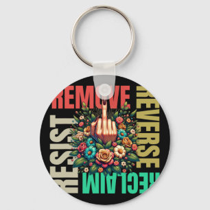 Women Middle Finger Remove Reverse Reclaim Resist Key Ring