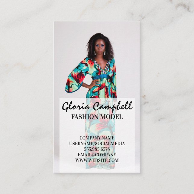 Women Model in Colourful Dress Business Card (Front)