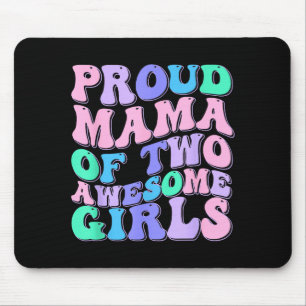 Women mom of 2 girls two daughters mother's day mouse mat