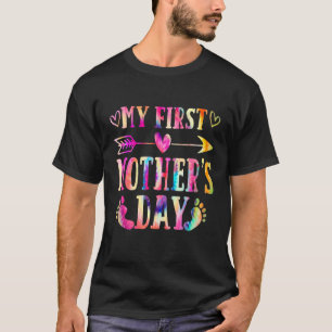 Women My First Mother's Day Tie Dye Graphic Mum Mo T-Shirt
