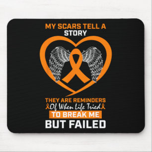Women My Scars Tell A Story Orange Leukaemia Aware Mouse Mat