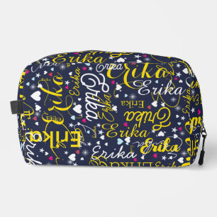 Women Name Pattern with hearts and stars Dopp Kit