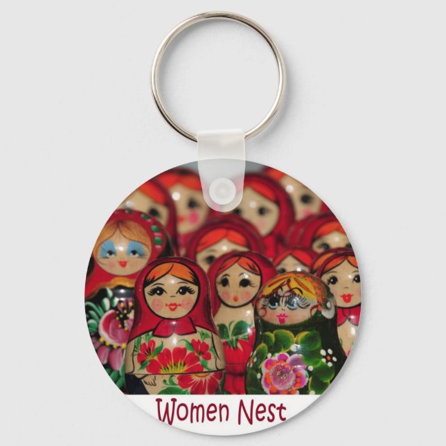 Women Nest, Russian Nesting Dolls Key Ring (Front)