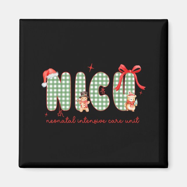 Women Nicu Nurse Christmas Newborn Neonatal Icu Ho Magnet (Front)