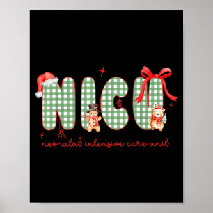 Women Nicu Nurse Christmas Newborn Neonatal Icu Ho Poster