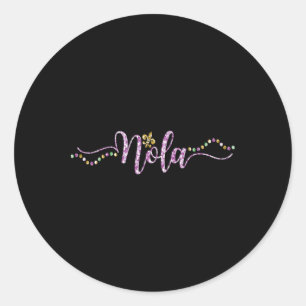 Women Nola Mardi Gras Carnival Mardi  Classic Round Sticker