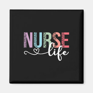 Women Nurse Life Rn Lpn Cna Leopard Nurse Week Hea Magnet