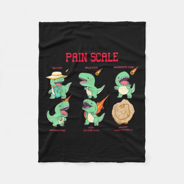 Women Nurse Pain Scale Pain Essment Funny Dinosaur Fleece Blanket (Front)