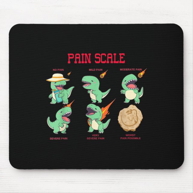 Women Nurse Pain Scale Pain Essment Funny Dinosaur Mouse Mat (Front)