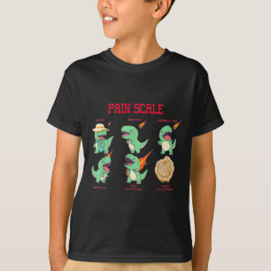 Women Nurse Pain Scale Pain Essment Funny Dinosaur T-Shirt