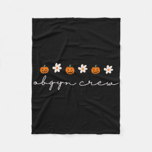 Women Obgyn Nurse Pumpkins Ghosts Halloween Obgyn Fleece Blanket