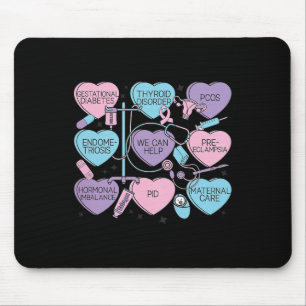 Women Obstetrics Valentine's Day Nurse Ob Gyn Obst Mouse Mat