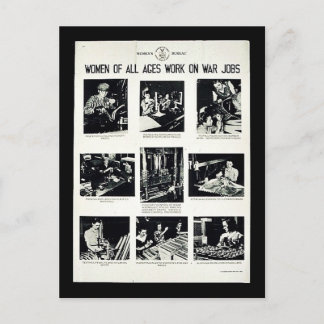 Women Of All Ages Work On War Jobs Postcard