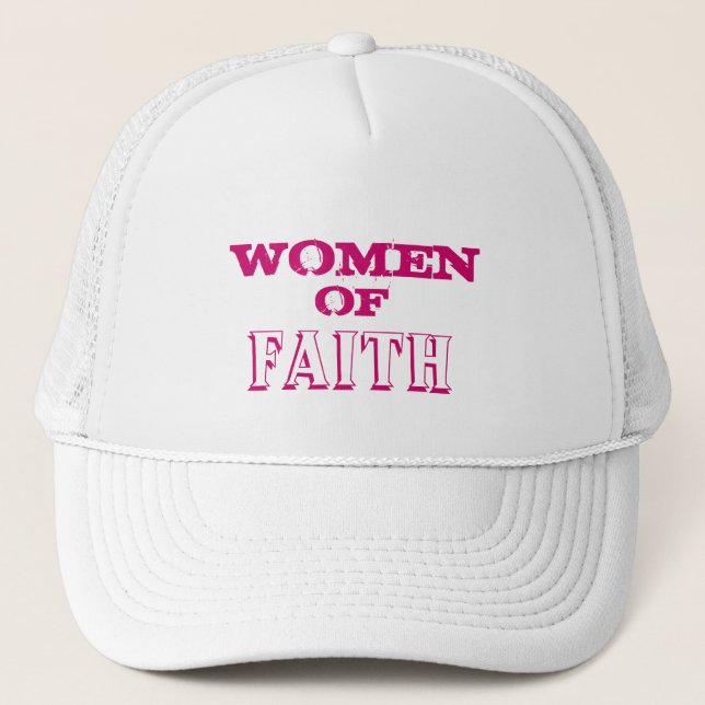 WOMEN, OF, FAITH TRUCKER HAT (Front)