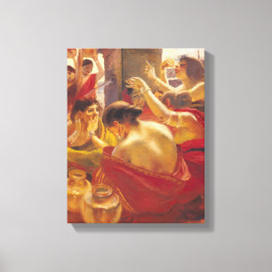 Women of Madura at a Fountain Canvas Print