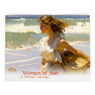 Women of Sun 12 Month Calendar (split pages)