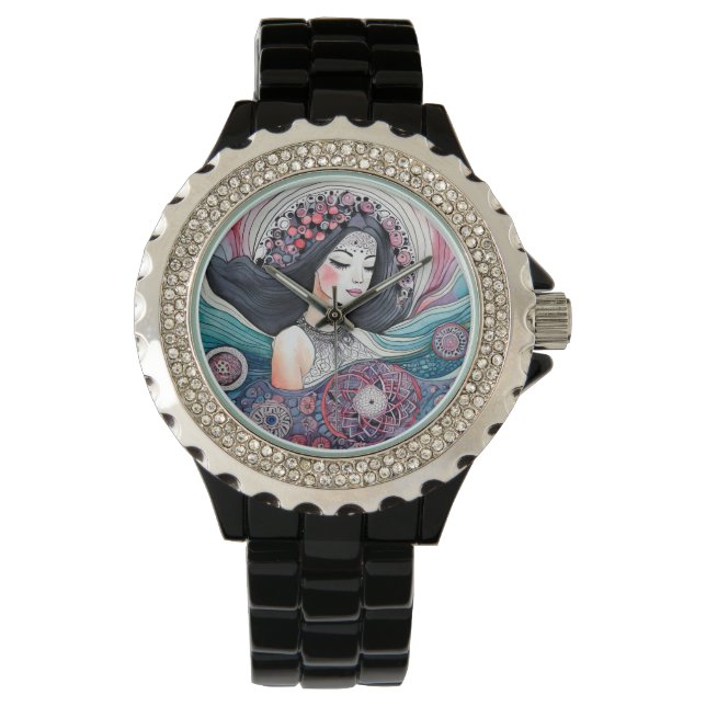 women of the sea compact mirror watch (Front)