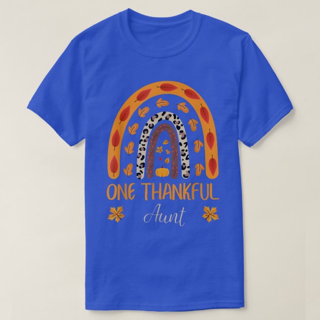 Women One Thankful Aunt Thanksgiving Day Style T-S T-Shirt (Design Front)
