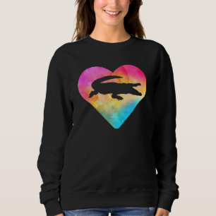 Women Or Girls Alligator Tie Dye Watercolor Sweatshirt