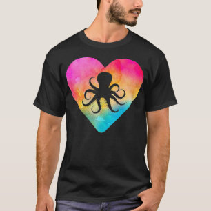 Women or Girls Octopus Tie Dye Watercolor T-Shirt