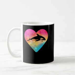 Women or Girls Orca Whale Tie Dye Watercolor Pullo Coffee Mug