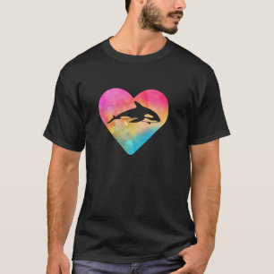 Women Or Girls Orca Whale Tie Dye Watercolor T-Shirt