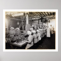 Women Packing Food in Tin Cans - Vintage