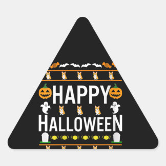 Women Pembroke Corgi Halloween Lazy Ugly Costume Triangle Sticker
