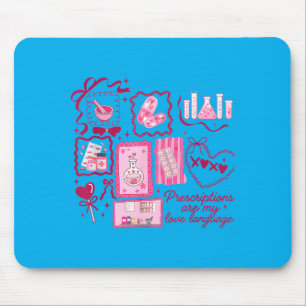 Women Pharmacy Tech Valentine Prescription Mouse Mat