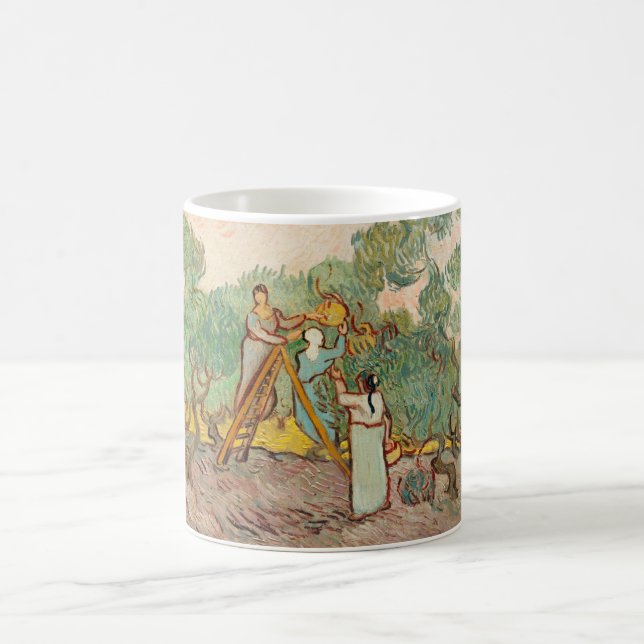 women picking olives 1889 by vincent van gogh coffee mug (Center)