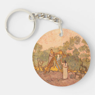 Women Picking Olives by van Gogh:  Key Ring