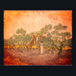 Women Picking Olives by van Gogh:  Poster<br><div class="desc">If you ever get the urge for unique landscape paintings, check out Vincent van Gogh's creations. There are certainly plenty of them, especially with olive trees, like in this 1889 work. These works are interesting, unique, and amazing. As with many of van Gogh’s paintings, this work seems to be a...</div>