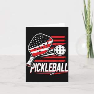 Women Pickleball 4th July Aamerican Flag Card
