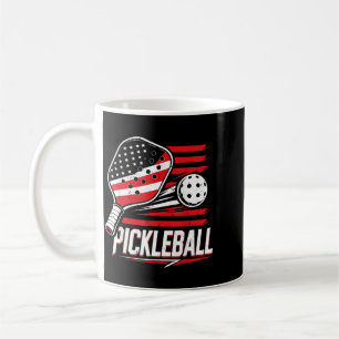 Women Pickleball 4th July Aamerican Flag Coffee Mug